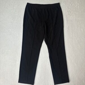Susan Graver Size M Black Glitter Shiny Liquid Knit Pintuck Pull On Glam Pants